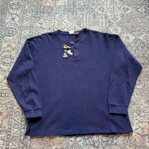 Vintage 90s Looney Tunes Waffle Knit Thermal